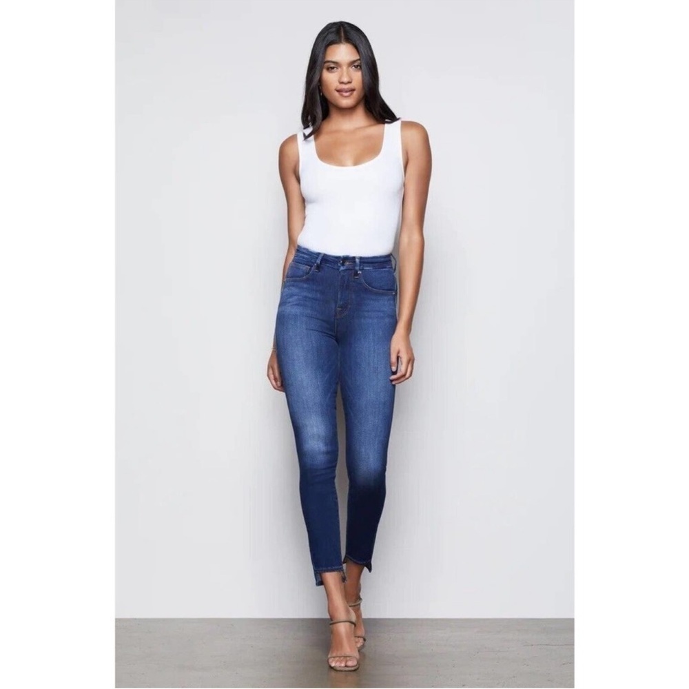 Good American Good Waist GWSH367T Step Hem Skinny Jeans Size 27